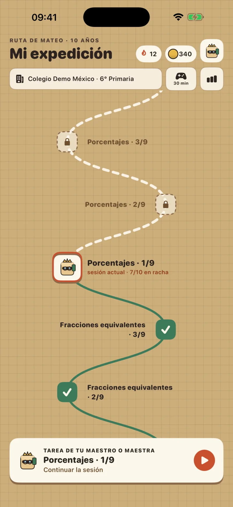 De 10 a 13 años: la expedición con la tarea del maestro o maestra